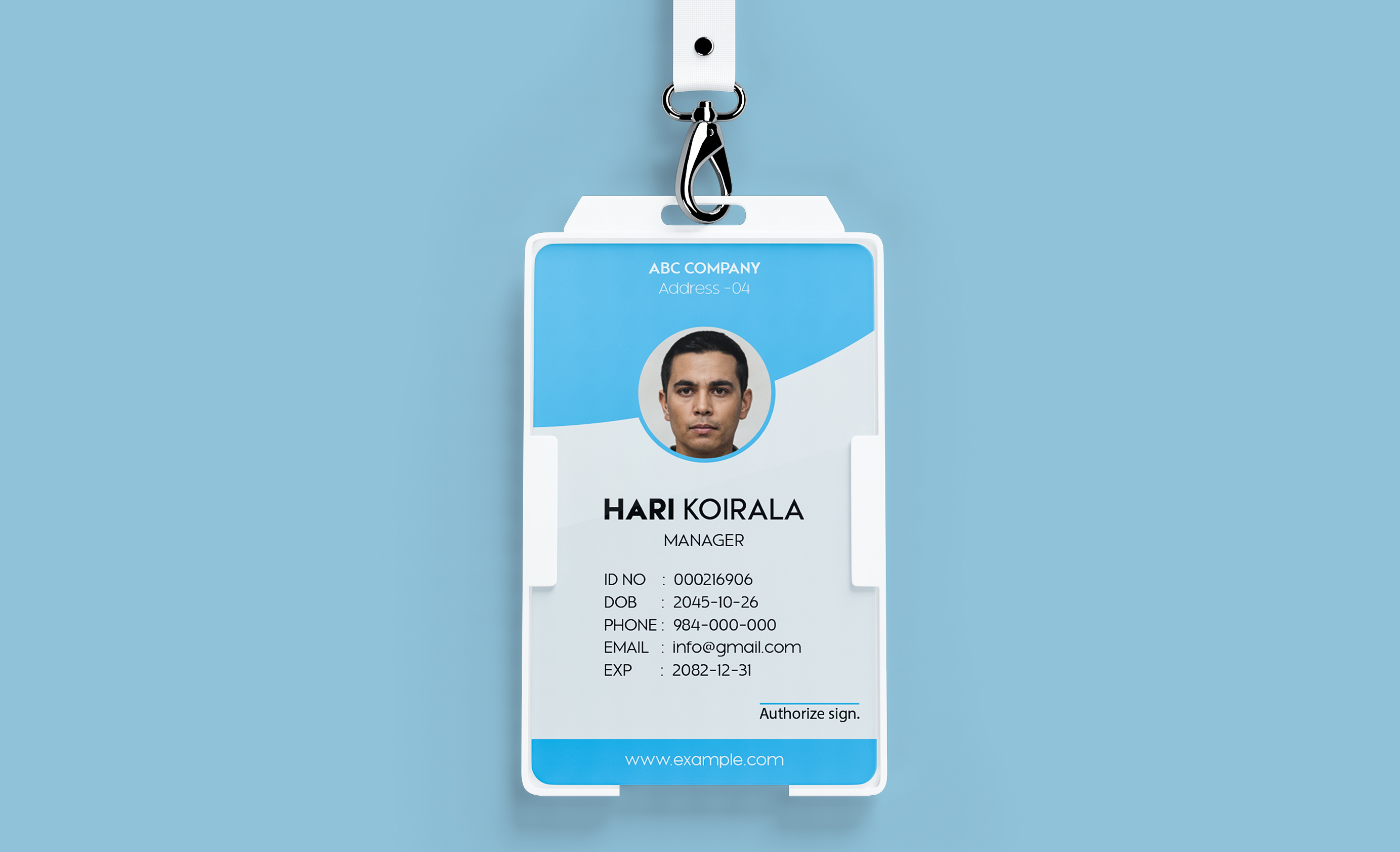 Modern employee ID card